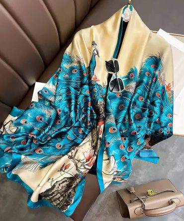 Pacific Blue Silk Scarf