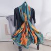 Pagoda Blue Silk Scarf