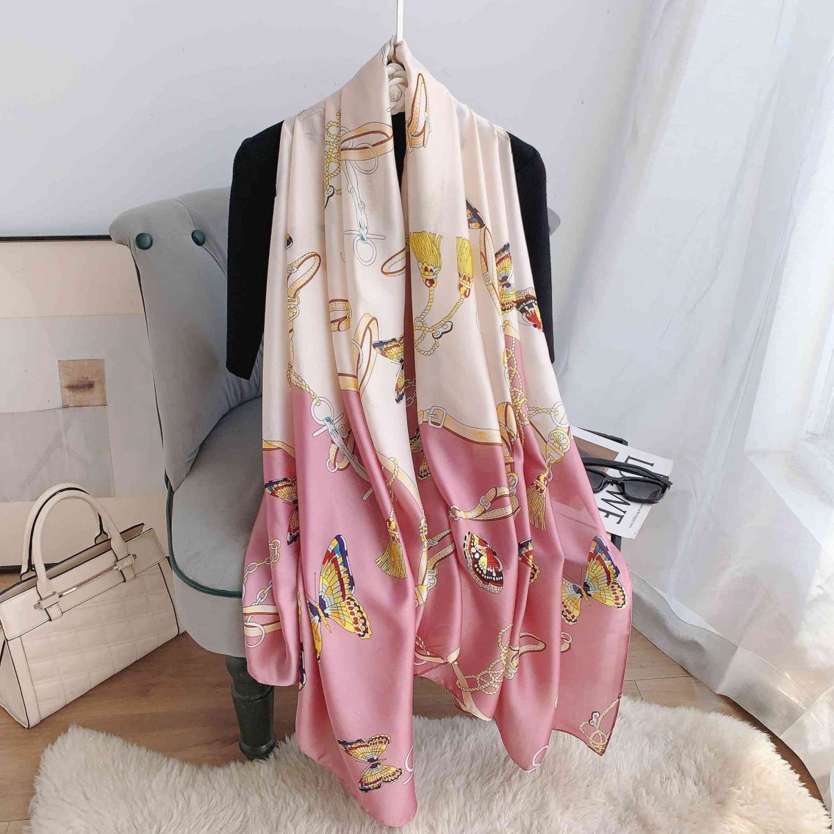 Pale Chestnut Silk Scarf