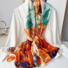 Papaya Orange Silk Scarf