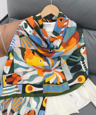 Parede En Green Printed Scarf