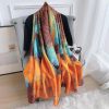 Pastel Apricot Silk Scarf