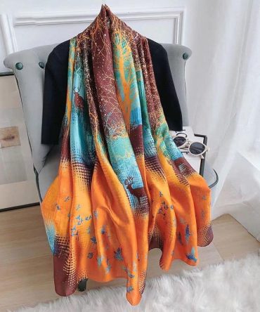 Pastel Apricot Silk Scarf