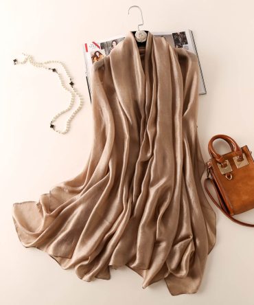 Pastel Brown Silk Scarf