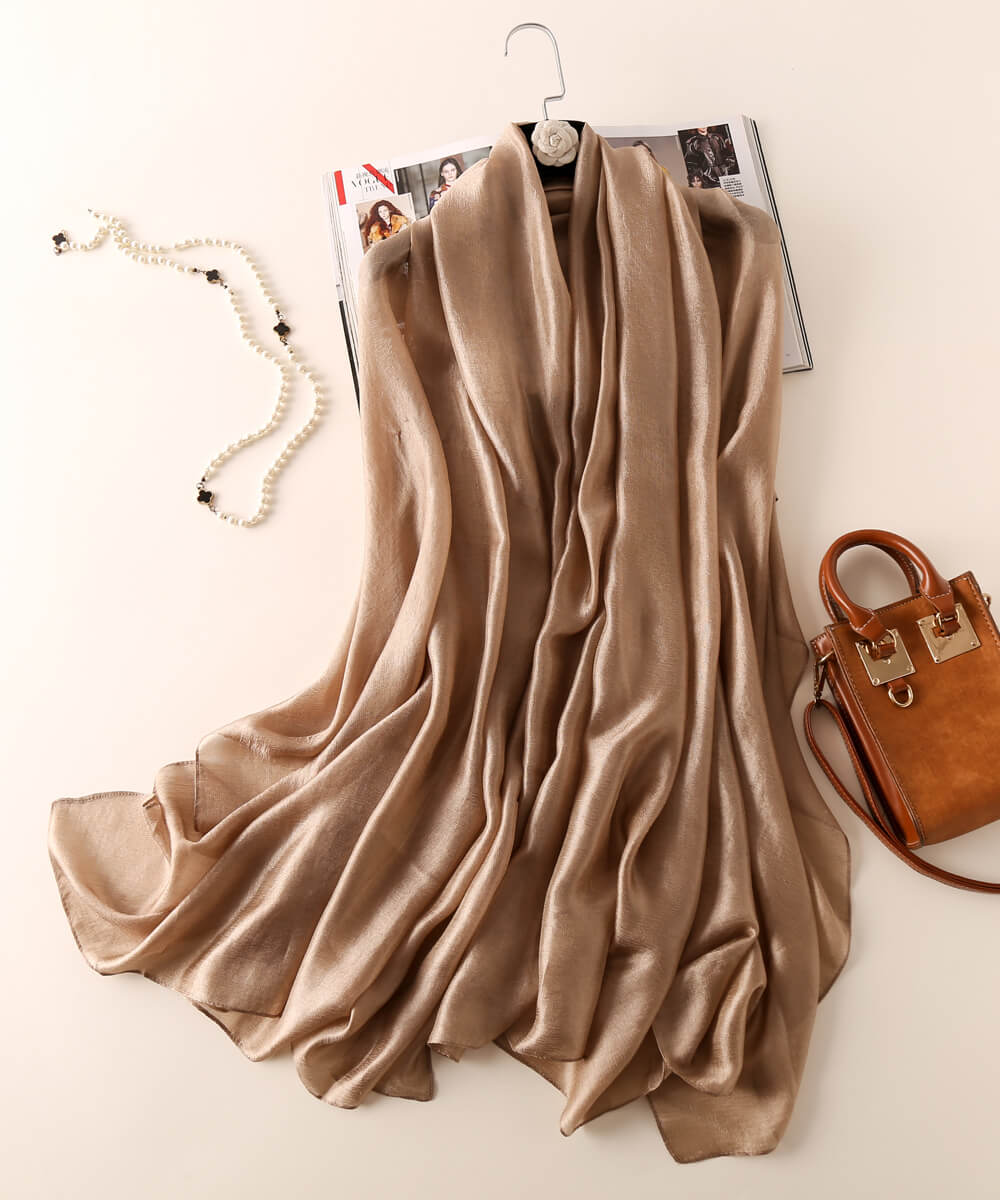 Pastel Brown Silk Scarf