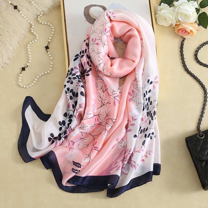 Pastel Pink Silk Scarf