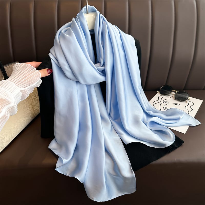 Pattens Sky Blue Satin Scarf