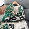 Pea Green Printed Scarf