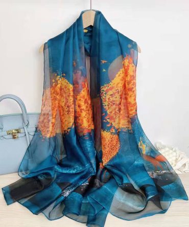 Peacock Blue Chiffon Hijab