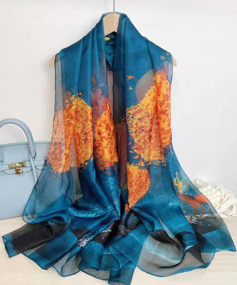 Peacock Blue Chiffon Hijab
