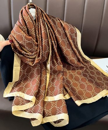 Pecan Brown Silk Scarf