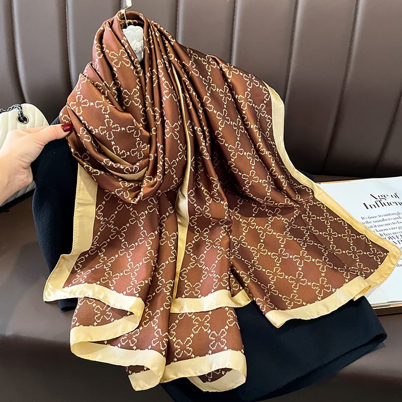 Pecan Brown Silk Scarf