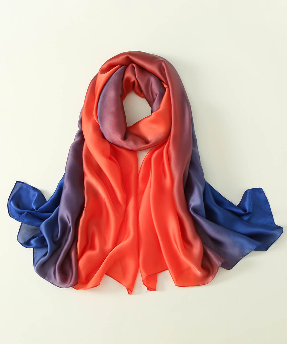 Pinkish Orange Silk Scarf