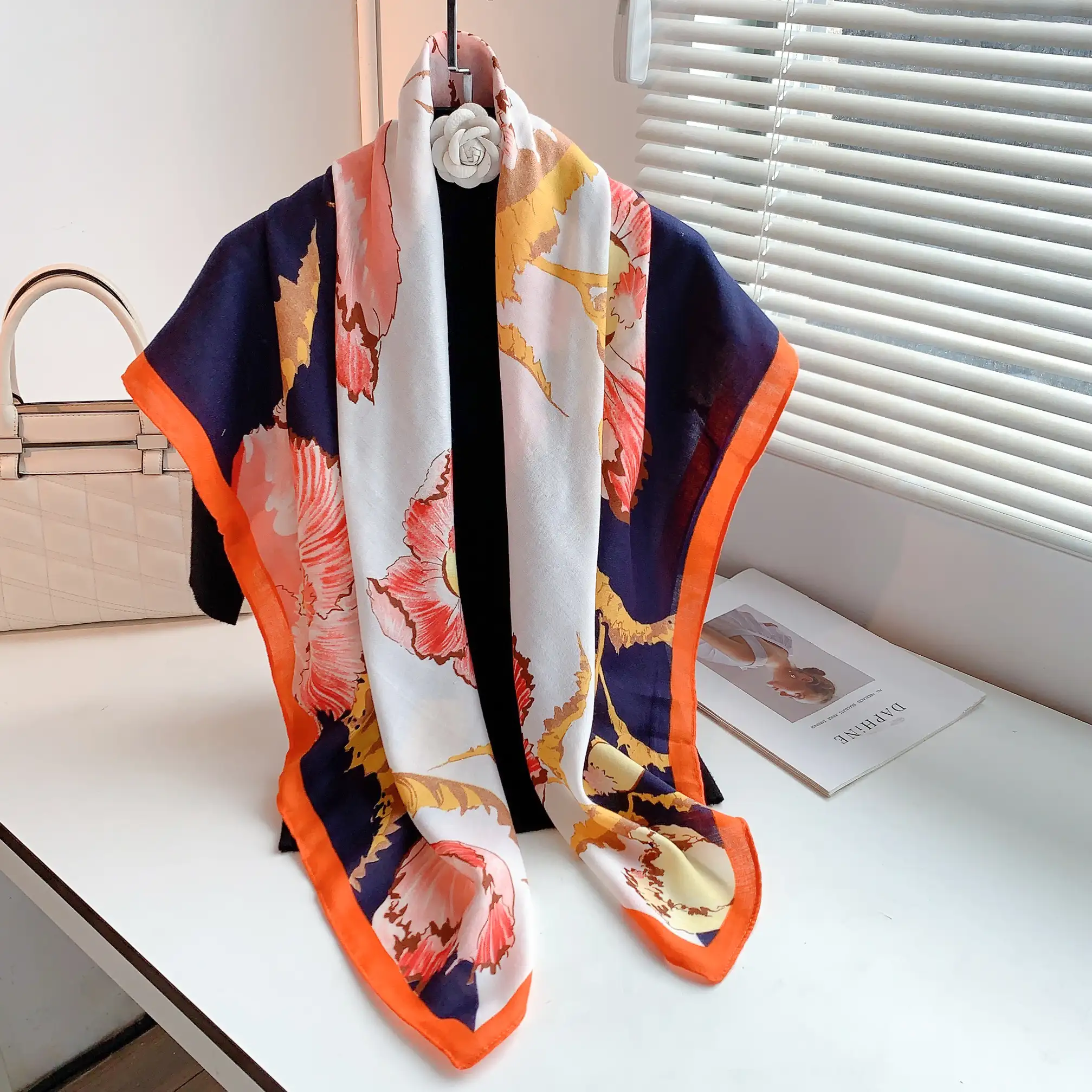 Portland Orange Square Scarf