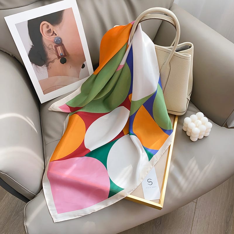 Prismatic White Neck Scarf
