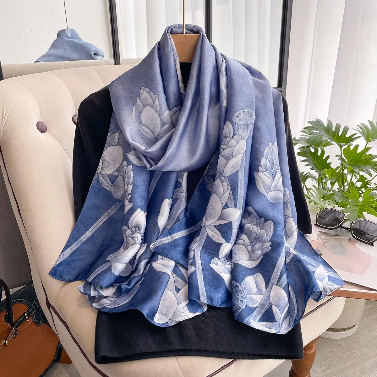 Purple Amethyst Silk Scarf