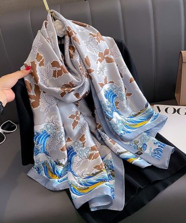 Quicksilver Grey Silk Scarf