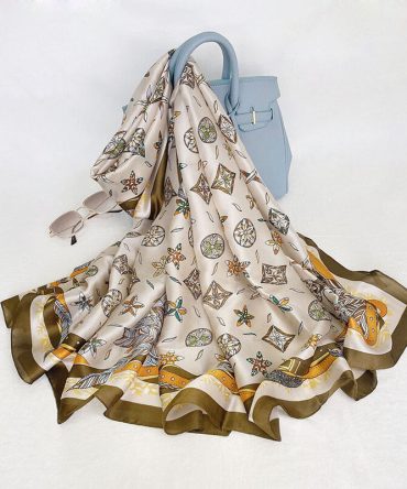 Quill Grey Silk Scarf