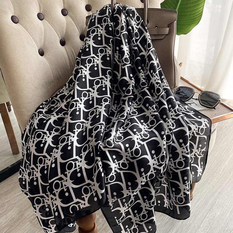 Raisin Black Silk Scarf