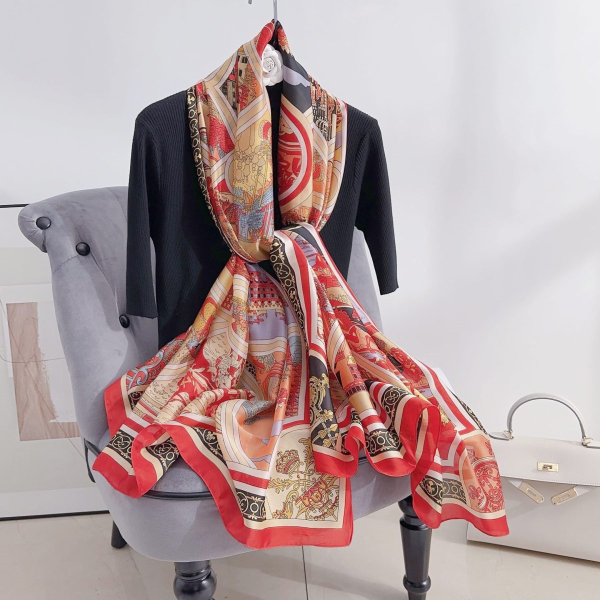 Red Berry Silk Scarf