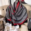 Redish Black Silk Scarf