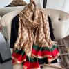 Rose Fog Brown Silk Scarf