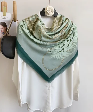 Rose Mist Green Square Scarf