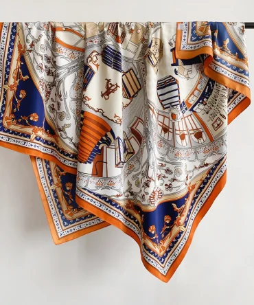 Rosewell Blue Square Scarf