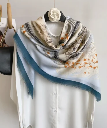 Rosy Blue Square Scarf