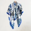 Royal Azure Blue Square Scarf