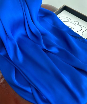 Royal Azure Blue Satin Scarf