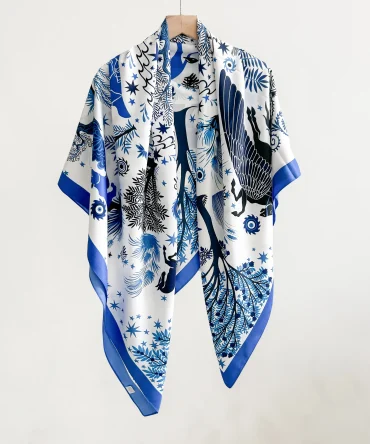 Large Square Scarf – Royal Azure Blue