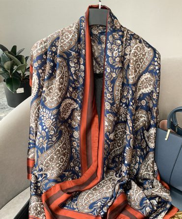 Royal Squeeze Blue Silk Scarf