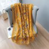 Satin Orange Printed Scarf