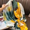 Satin Sheen Gold Silk Scarf