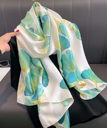 Scenario Green Silk Scarf