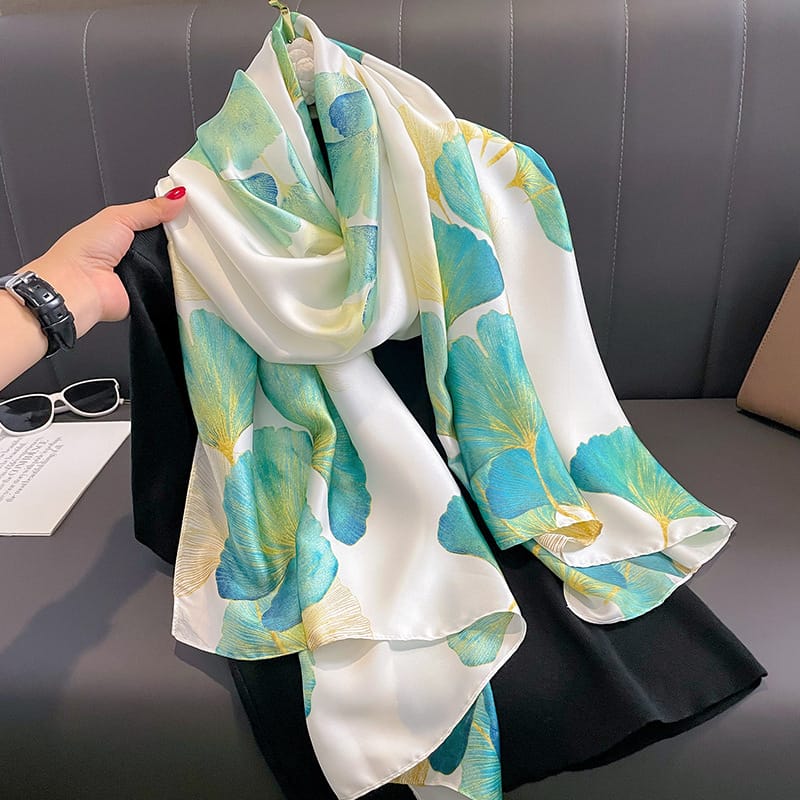 Scenario Green Silk Scarf