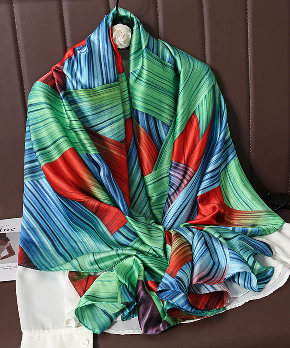 Seaweed Green Silk Scarf