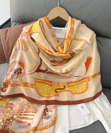 Sepia Taupe Printed Scarf