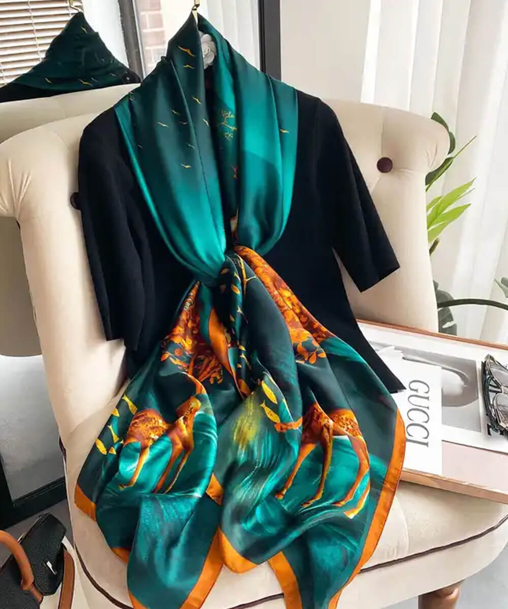 Sherpa Blue Silk Scarf