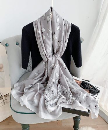 Silver Filigree Silk Scarf