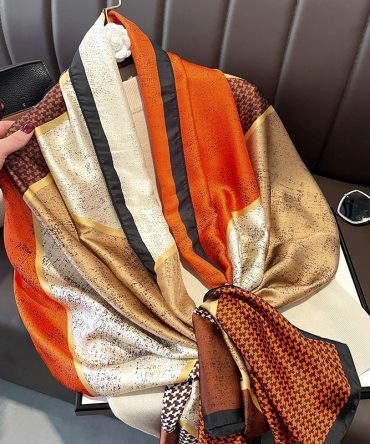 Sinopia Orange Silk Scarf