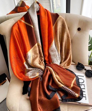 Sinopia Orange Silk Scarf