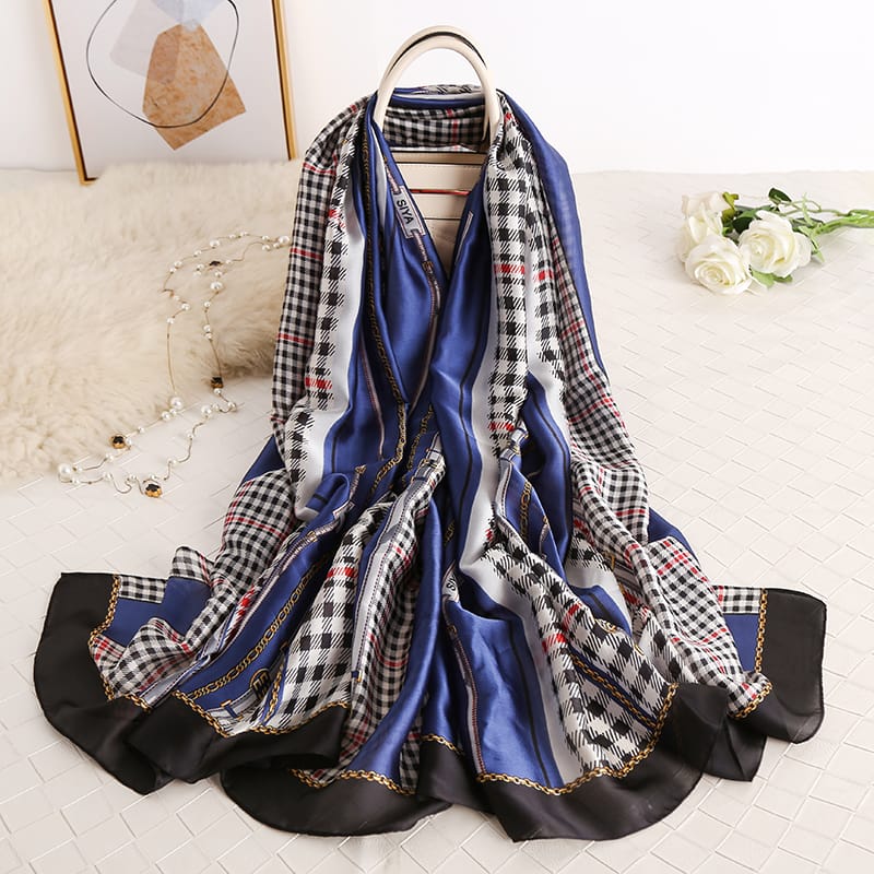 Sodalite Blue Silk Scarf