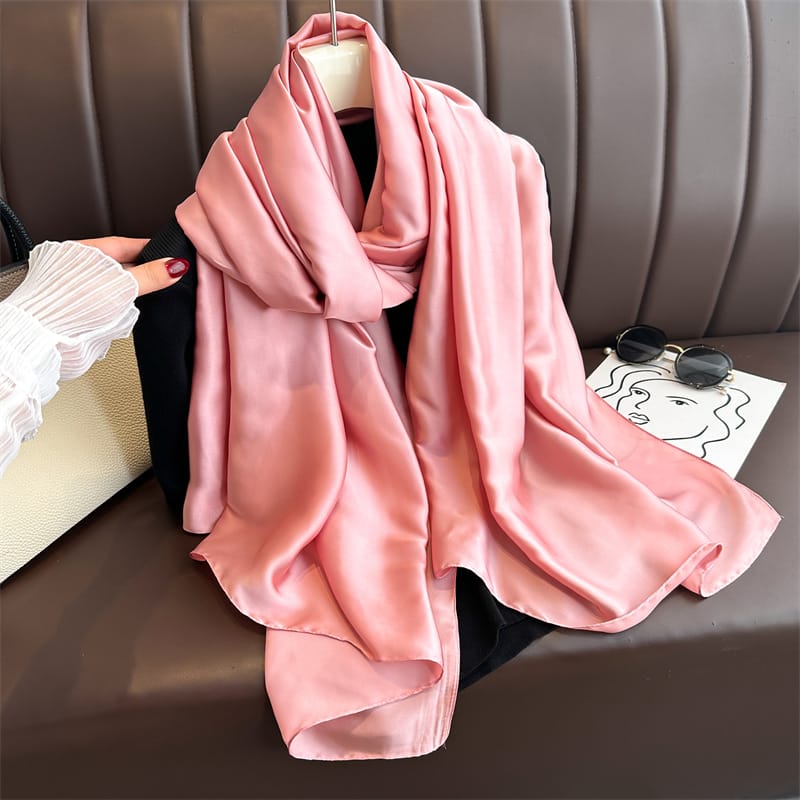 Soft Pink Satin Scarf