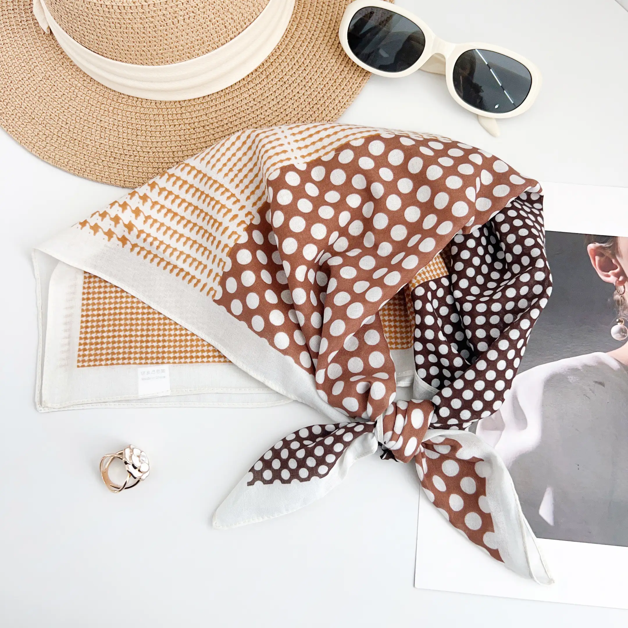 Spice Mix Brown Square Scarf