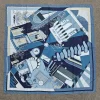 Spring Blue Square Scarf