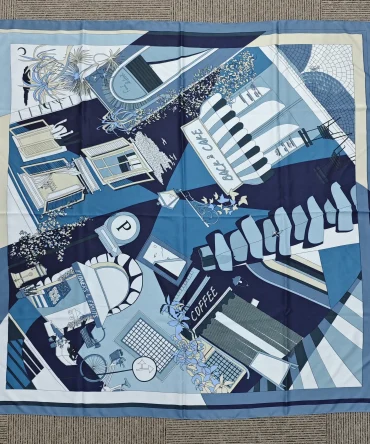 Spring Blue Square Scarf