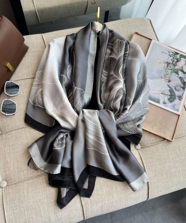 Steel Grey Silk Scarf