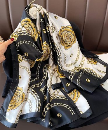 Sudan Golden Flower Silk Scarf